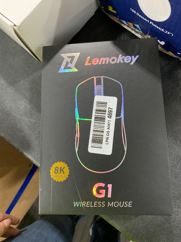 Photo 1 of LEMOKEY G1 8K Wireless Bluetooth 5.1/2.4 GHz/Wired Optical Mouse, Ultra-Lightweight 55g Programmable PixArt 3395 Sensor with up to 26,000/30000 DPI/ 650/750 IPS for Windows Mac Linux - White