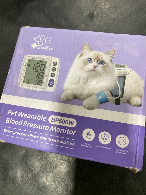 Photo 1 of Wearable Pet Blood Pressure Monitor for Dogs & Cats, Oscillometric Home Monitoring Device with Adjustable Chest Strap, Multi-Size Cuffs, 240 Sets Memory for 2 Users, Large LCD Display