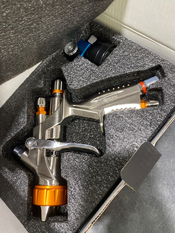 Photo 1 of SICOPRO Professional LVLP Paint Sprayer Gun for Painting Cars, House Painting, Paint Guns Automotive, Upgraded Car Painting Gun,1.3mm High-Precision Nozzles, Varnish and Top Coat (Orange)