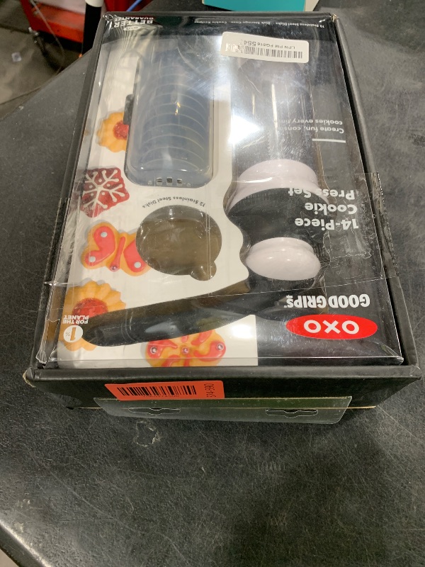View 2 of OXO Good Grips 14-Piece Cookie Press Set, Cookie Press with 12 Stainless Steel Disks and Storage Case, Holiday Baking and Everyday Treats, Essential Baking Supplies