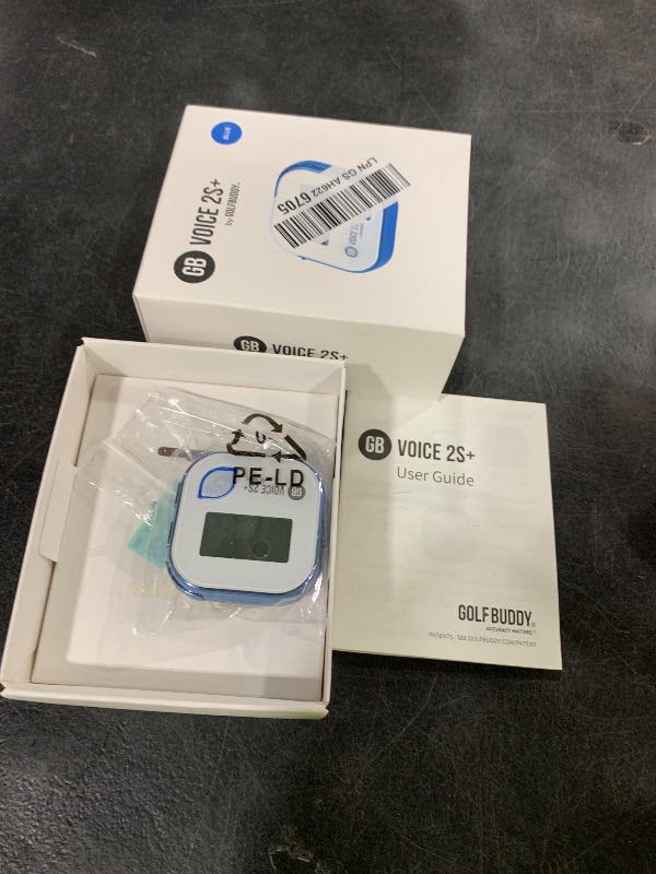 Photo 1 of GOLFBUDDY Voice 2S+ Talking GPS Rangefinder, Clip on Hat Golf Navigation, Slope Mode on/Off, 18 Hours Battery Life, Shot Distance Measurement, Preloaded with 40,000 Courses Worldwide (Blue)