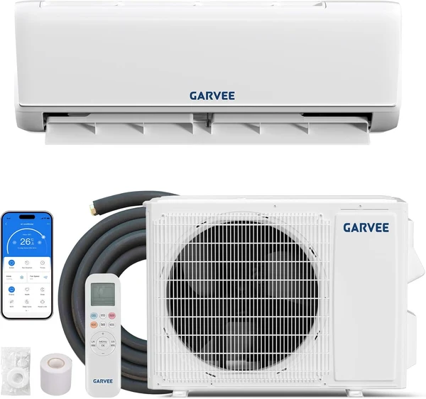 Photo 1 of Garvee 12000 BTU Mini Split Air Conditioner with Heat Pump – 18.5 SEER2 – Ductless – WiFi Smart Control – Alexa Compatible – Low Noise – Cools & Heats up to 750 Sq.ft – 208-230V – US Standard
