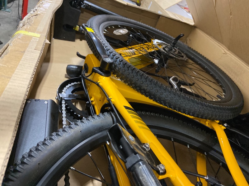 View 5 of HEAVILY DAMAGED ******** YELLOW Wooken Electric Bike, 20''X4.0 Fat Tire Electric Bike for Adults | 500W Foldable Electric Bike with 48V 10Ah Battery,Professional 7 Speed,Shock Absorber, Ebike for Mountain Beach Snow