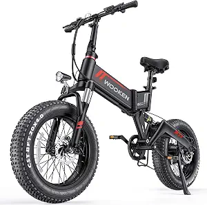 Photo 1 of YELLOW Wooken Electric Bike, 20''X4.0 Fat Tire Electric Bike for Adults | 500W Foldable Electric Bike with 48V 10Ah Battery,Professional 7 Speed,Shock Absorber, Ebike for Mountain Beach Snow