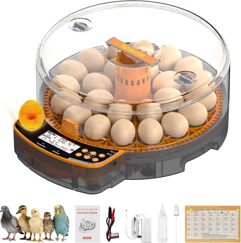 Photo 1 of AsFrost Automatic Chicken Egg Incubator, Egg Incubator 24 Eggs | Digital Incubator with Dual Modes,Temp & Humidity Control,Auto Turner,Egg Candler, Incubator for Hatching Quail & Poultry Egg