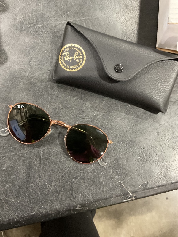Photo 1 of New Ray Ban ROUND METAL RB3447 920/2R5 Sunglasses Rose Gold w/50mm Dark Blue Lns