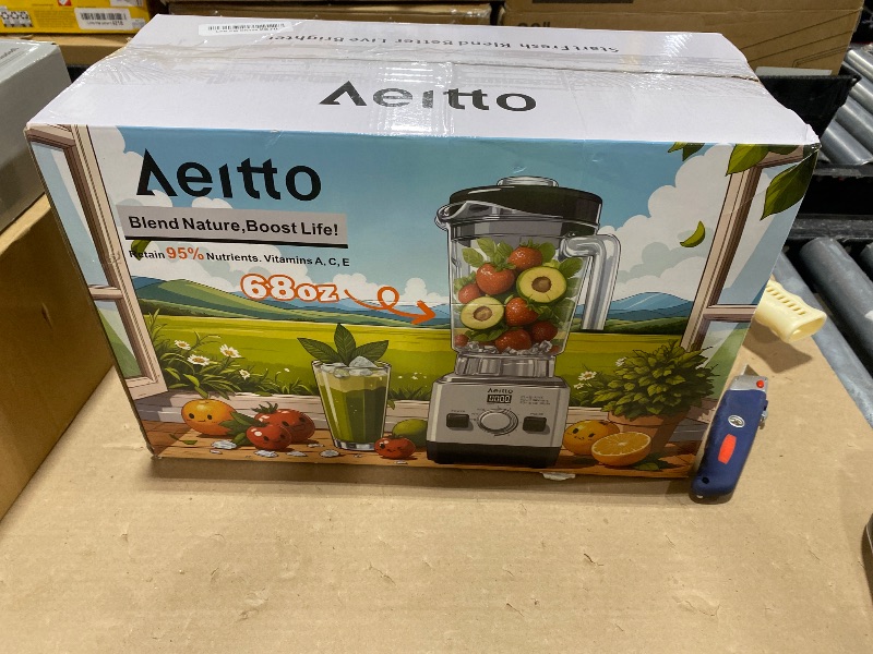 Photo 1 of Aeitto Blenders for Kitchen with 68Oz. Large Capacity, 1800W Max Power Smoothie Blender, 3 Preset Programs & 7 Speeds, Professional Countertop Blender for Smoothies, Ice Crush, Silver