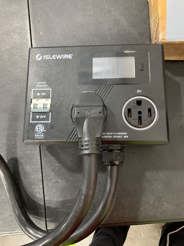 Photo 1 of islewire Smart Dryer Splitter for EV and Dryer, 240V Auto Power Switch for Dryer Outlet, 3-Color LED Ring, 3.4 in LCD Display, No Rewiring Needed, ETL Certified (24 Amp, NEMA 10-30)