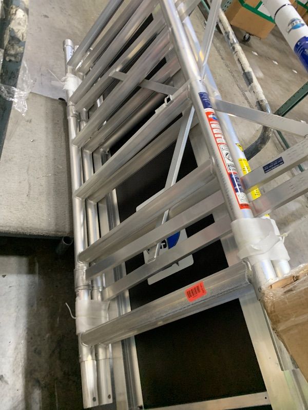 Photo 1 of ASC Group A-Line Aluminum Scaffold Basic | Folding Tower with Hatch | 500 lbs Load Capacity | 3'2" Platform Height - 9'8" Working Height | Multipurpose Scaffolding