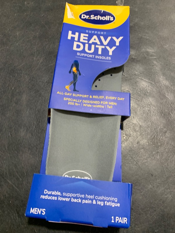 Photo 1 of Dr. Scholl's Heavy Duty Support Insole Orthotics, Big & Tall, 200lbs+, Wide Feet, Shock Absorbing, Arch Support, Distributes Pressure, Trim to Fit Inserts, Work Boots & Shoes, Men Size 8-14, 1 Pair