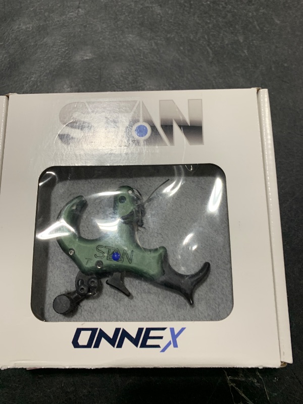 Photo 1 of Stan OnneX Thumb Archery Release – Modular Trigger Release with Zero Travel, Adjustable Tension, 3 & 4 Finger Options, Open Hook, Trainer Lock, Sage, L
