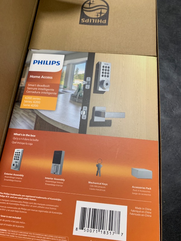 Photo 1 of Philips WiFi Keypad Door Lock with Handle, Built-in WiFi, APP Remote Control, Voice & Fingerprint Unlock, Smart Locks for Front Door with Auto Lock, Keyless Entry Deadbolt, Satin Nickel