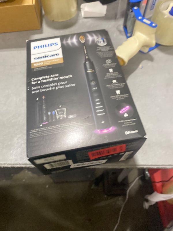 Photo 1 of Philips Sonicare DiamondClean Smart 9500 Electric Toothbrush - Sonic Toothbrush with App, Pressure Sensor, 15 Brushing Settings, Replacement Reminder, USB Charging Travel Case, Black, Model HX9923/11