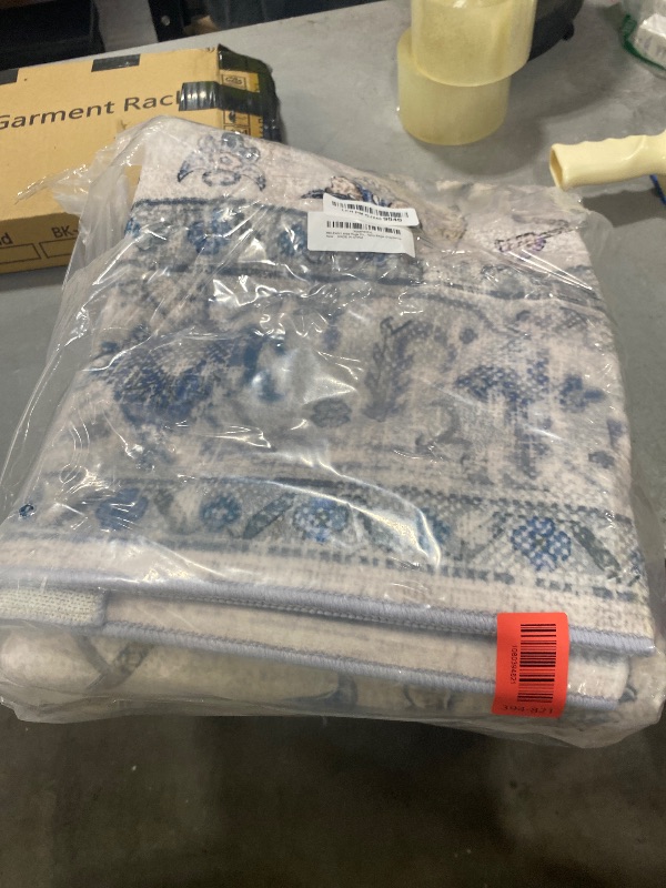 Photo 1 of RELEANY Washable Area Rug, 5'x8', Blue/White/Gray
