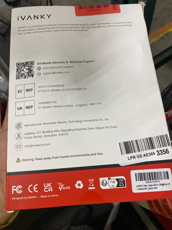 Photo 1 of IVANKY 8K DisplayPort Cable 1.4, VESA Certified DP Cable 6.6ft (8K@60Hz, 4K@240Hz, 2K@240Hz)HBR3 Support 32.4Gbps, HDR, HDCP 2.2, FreeSync G-Sync, Braided Display Port for Gaming Monitor, Graphics, PC