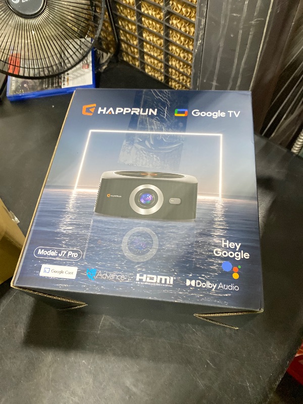 Photo 1 of HAPPRUN 1500 ANSI Lumens Outdoor Projector with Official Google TV, Full HD