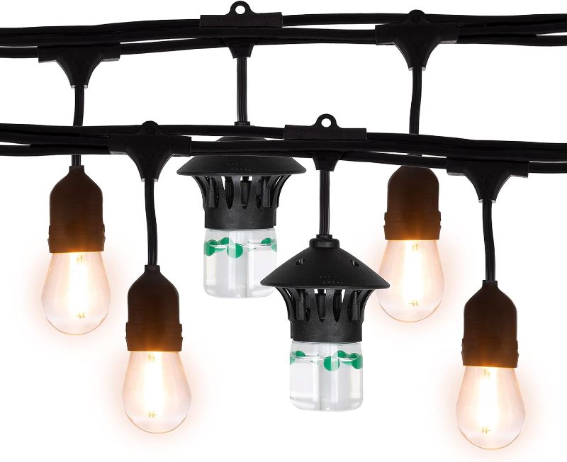 Photo 1 of TIKI BiteFighter Outdoor LED Weatherproof Proven Mosquito Repellent String Lights 36 Ft, Includes 3 Replaceable Repellent Pods

