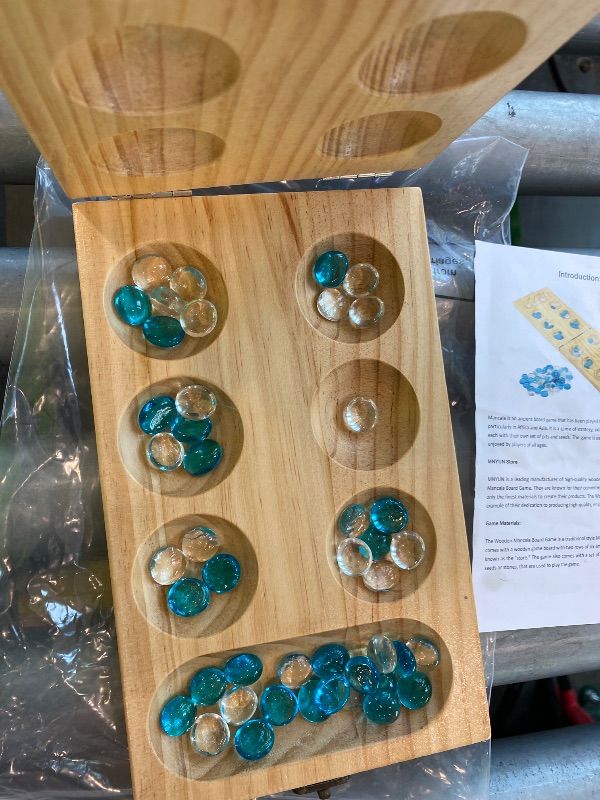 Photo 1 of [See Clerk Notes]Wooden Mancala Board Game Set,Larger Size Mancale Instructions, Portable Travel Board Game for Kids and Adults