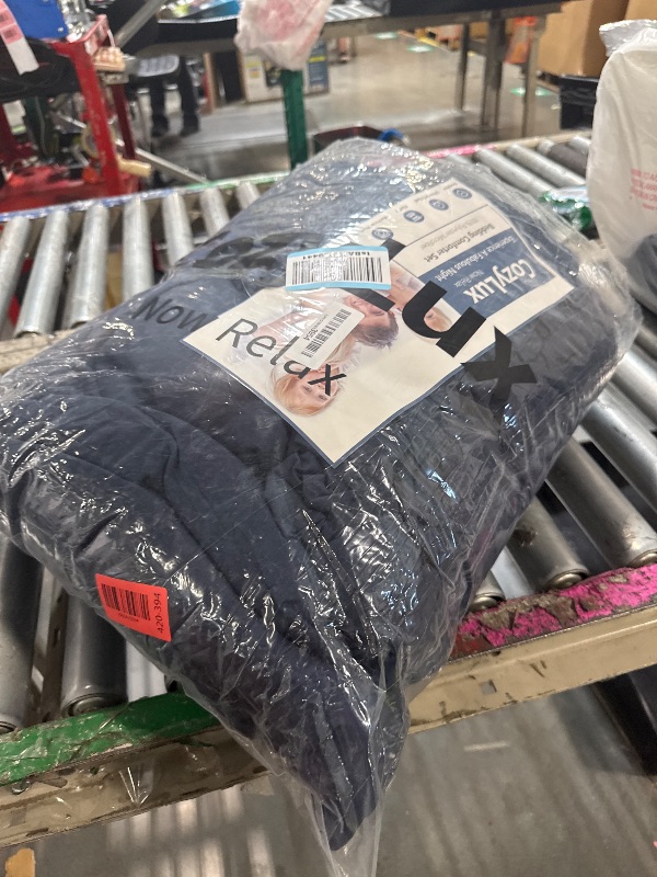 Photo 1 of ** ITEM USED AND HAS MINOR DAMAGE **CozyLux Twin Comforter Set with Sheets Navy Blue - 5 Pieces Bed in a Bag, Oeko-Tex Certified Bedding Set, All Season Soft Bed Set with Down Alternative Comforter, Sheets, Pillowcase & Sham