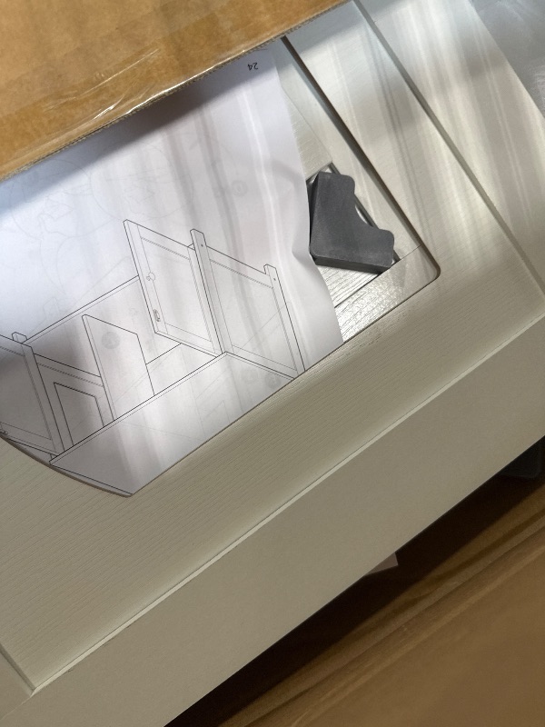 Photo 1 of HOOBRO Litter Box Enclosure, Cat Litter Box Furniture with Removable Divider, Large Hidden Litter Box Furniture, Wooden Cat House, End Side Table, 31" L x 17.5" W x 19.7" H, White WT03MW01G2