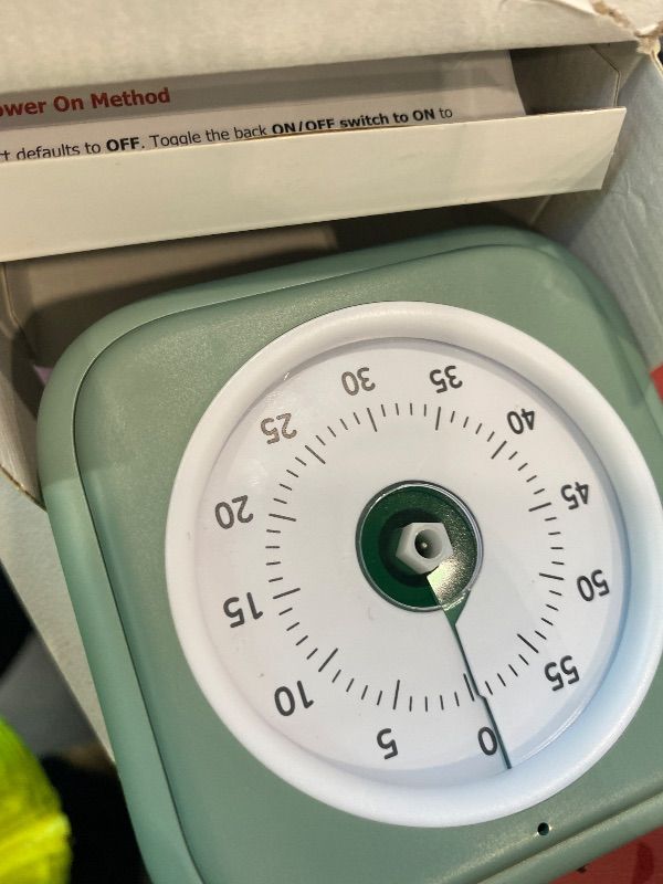 Photo 1 of [Missing Knob] 60 Minute Visual Timer for Kids, Silent Countdown Clock, Time Management Tool for Homeschool Study Supplies, Classroom, Home, Kitchen, Desk (Green)