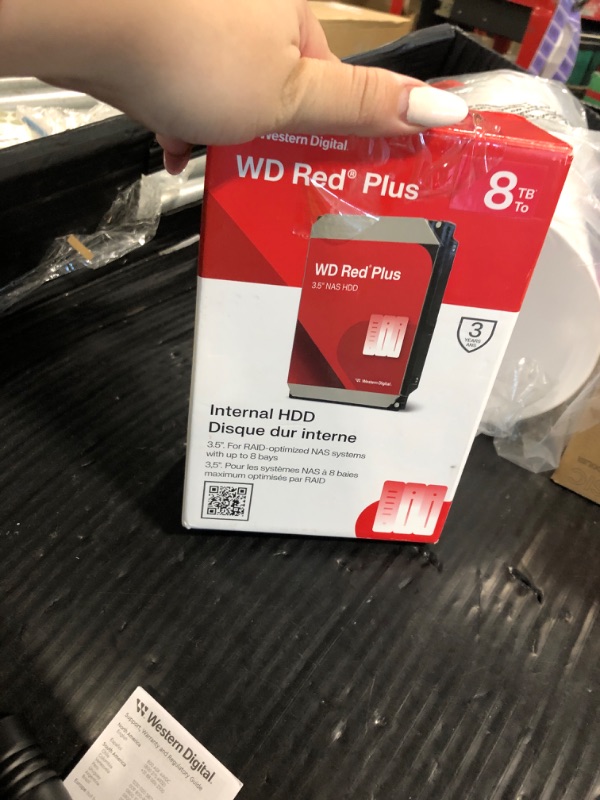 View 3 of **View Clerk Notes**Western Digital WD Red Plus Internal Hard Drive 8TB CMR 3.5 inch SATA 5640 RPM 256MB NAS WD80EFPX-AJP Eco Package