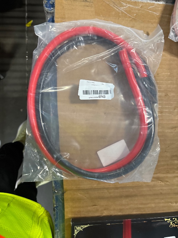 Photo 1 of 1/0 AWG Battery Cable 1/0AWG Gauge Battery Inverter Cables for Automotive Solar Marine Boat RV Car Motorcycle (1/0 AWG, 3FT, 3/8")