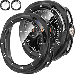 Photo 1 of ***SIMILAR IMAGEN*** Tensea 2Pcs for Samsung Galaxy Watch 8 Classic Screen Protector Case 46mm | Protective Face Cover for 46 mm, Hard Bumper Built-in Tempered Glass Film Accessories for Women Men