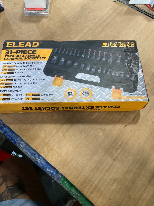 Photo 1 of ***SIMILAR IMAGEN*** 31-Piece Torx Bit Socket Set: Premium CR-V & S2 Alloy Steel, Star T8-T70 & E-Torx E4-E24, High Torque Laser Marked for Automotive Mechanic