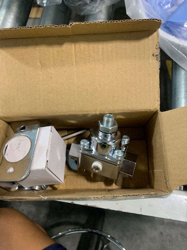 Photo 1 of 12-803 Adjustable Fuel Pressure Regulator with Gauge, Compatible with Holley and Edelbrock Carburetors, 4.5-9 PSI, 3/8" NPT, 1-in 2-Out