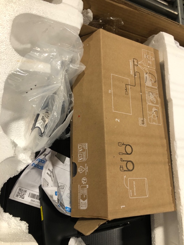 Photo 1 of ***Damaged Screen Sold for Parts*****Samsung 43-Inch Class The Frame LS03F 4K QLED Smart TV (2025 Model) Slim Fit Wall Mount, Modern Frame Design, NQ4 AI Gen2 Processor, Art Mode, Artful Picture Quality, Samsung Vision AI, Alexa Built-in