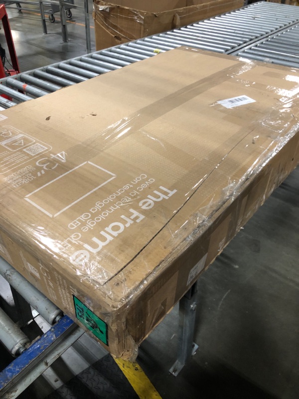 Photo 1 of ***Damaged Screen Sold for Parts*****Samsung 43-Inch Class The Frame LS03F 4K QLED Smart TV (2025 Model) Slim Fit Wall Mount, Modern Frame Design, NQ4 AI Gen2 Processor, Art Mode, Artful Picture Quality, Samsung Vision AI, Alexa Built-in
