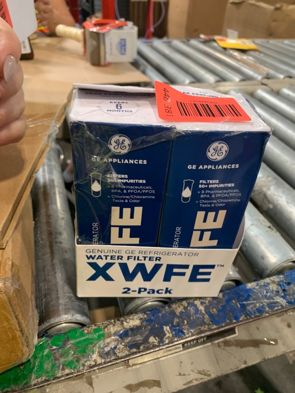 Photo 1 of ** used***GE XWFE™ Refrigerator Water Filter, Genuine Replacement Filter, Certified to Reduce Lead, Microplastics, PFOA/PFOS, and 50+ Other Impurities, Compatible with GE Appliances Brands, Pack of 2