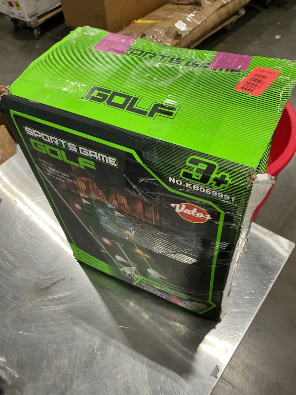 Photo 1 of *see clerk notes*VATOS Upgraded Golf Putting Mat Indoor for kids - Golf Game Set with LED Balls, Glow Cups, Irons & Putters, Portable Putting Green Outdoor for Home Backyard Office Party, Golfing Gifts for Kids Adults