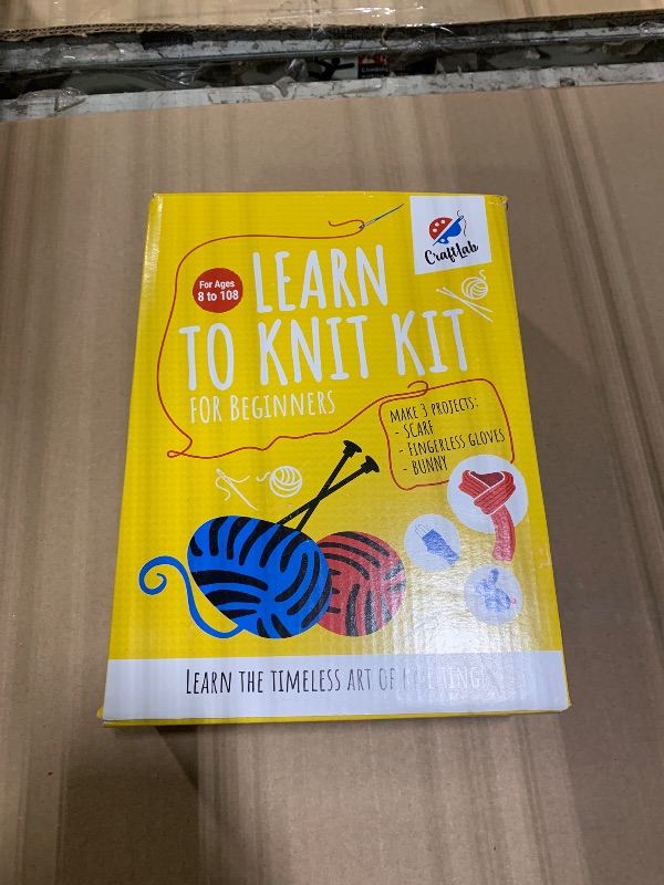 Photo 1 of ***missing 1 Needle *** CraftLab Knitting Kit - Beginner Knitting Supplies with Wool Yarn, Needles, Instructions, DIY Gift