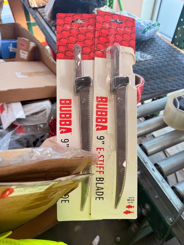 Photo 1 of [2 pack] BUBBA 9 Inch E-Stiff Electric Fillet Blade with Ti-Nitride Coated Hollow Stainless Steel Non-Stick Reciprocating Construction for Fishing and Outdoors