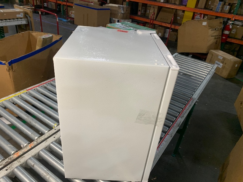 Photo 1 of ***DAMAGED - SEE NOTES/PICTURES*** Igloo 2.6 Cu.Ft Mini Fridge with Freezer- Single Door Compact Refrigerator with Glass Shelves for Homes, Dorms & Offices- Keep Snacks, Drinks & Frozen Foods Cool with Temperature Control Fridge- White