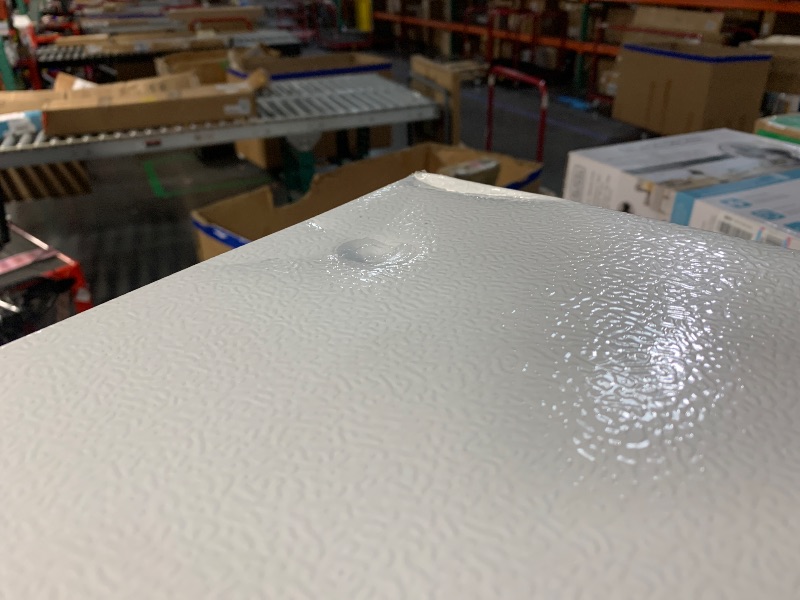 Photo 1 of ***DAMAGED - SEE NOTES/PICTURES*** Igloo 2.6 Cu.Ft Mini Fridge with Freezer- Single Door Compact Refrigerator with Glass Shelves for Homes, Dorms & Offices- Keep Snacks, Drinks & Frozen Foods Cool with Temperature Control Fridge- White