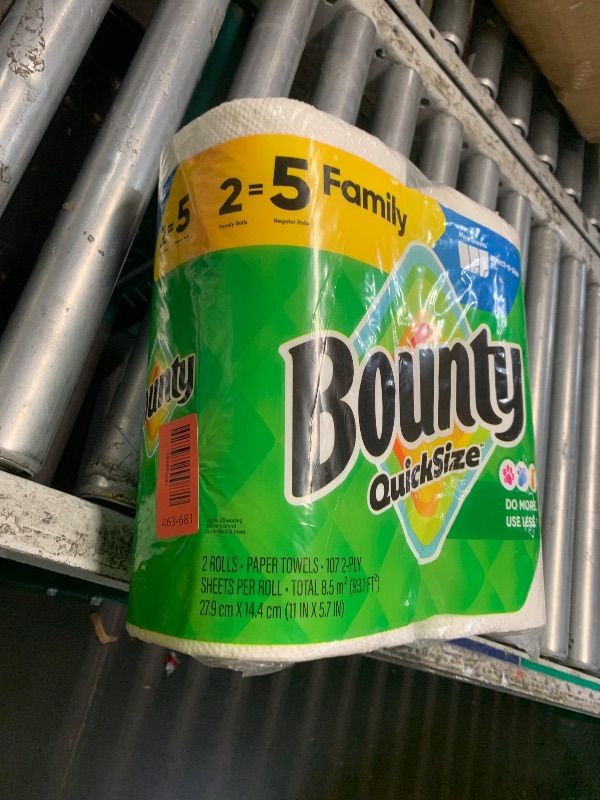Photo 1 of ***STOCK PHOTO FOR REFERENCE ONLY***Bounty Select-A-Size Paper Towels, White, 2 FAMILY Rolls = 5 Regular Rolls