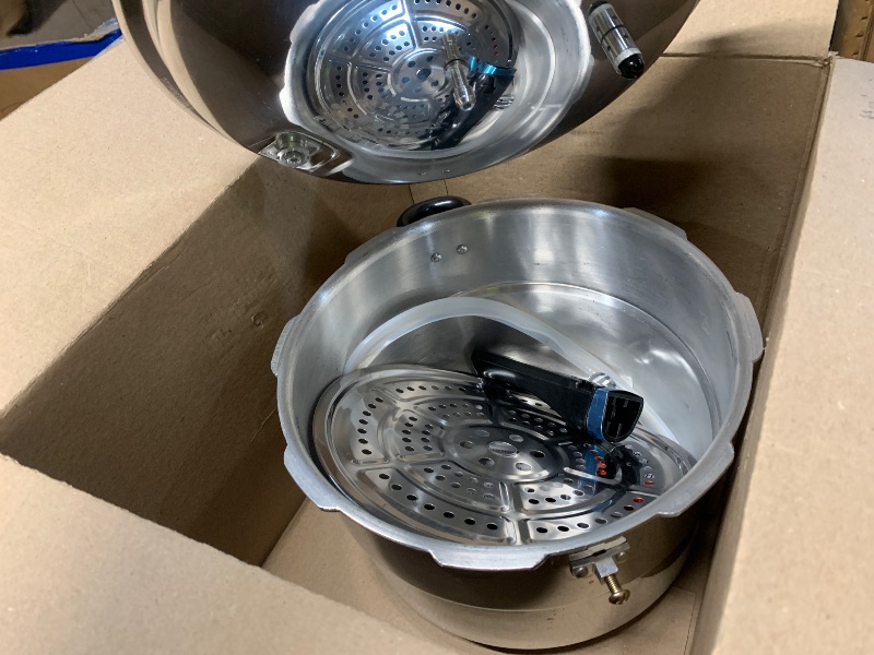 Photo 1 of ***STOCK PHOTO FOR REFERENCE ONLY*** High capacity pressure cookers with cooking rack 15 quart canning pressure cooker with gauge Explosion proof safety valve great for big canning jobs ompatible:induction,natural gas-open flame