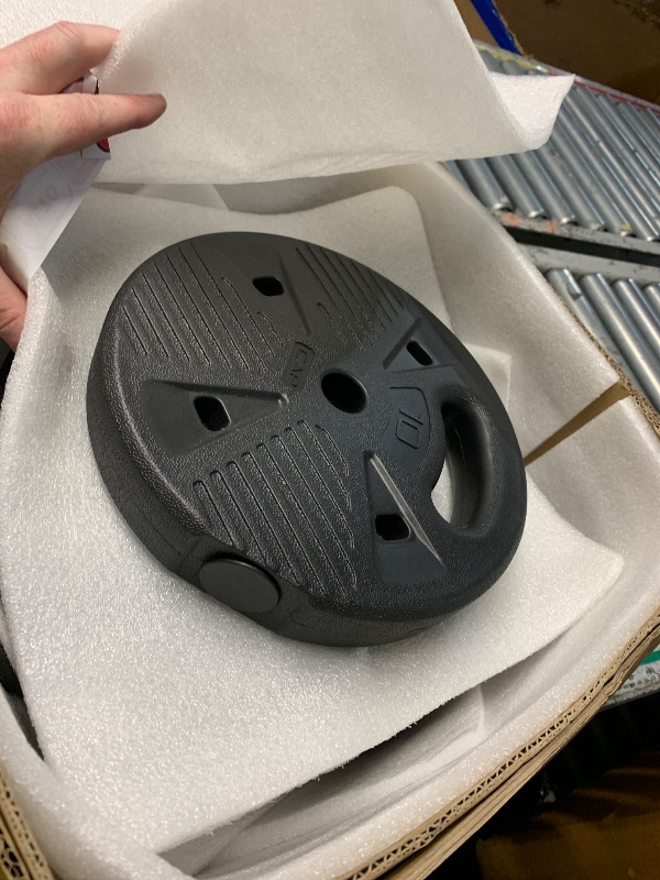 Photo 1 of ***PARTIAL SET - PRICE ADJUSTED*** CAP Threaded Barbell Set with 100 LB Cement Grip Plates | 47" Threaded Bar, 25LB / 15LB / 10LB Grip Plates, Star Collars, Home Gym Weight Set for Strength Training