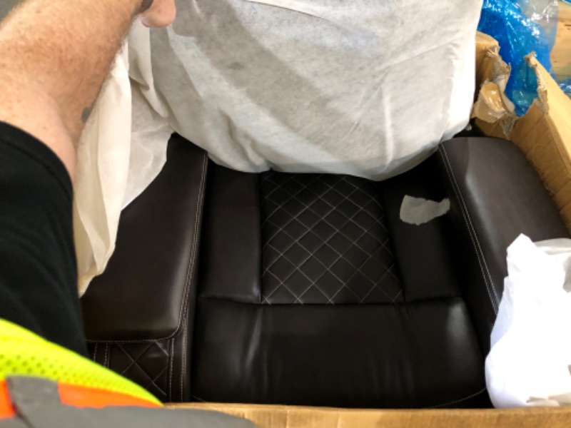 Photo 1 of ***STOCK PHOTO FOR REFERENCE ONLY*** ***TRUCK/TRAILER PICKUP ONLY*** KISSLIVE Manual Rocking Recliner Chair, 36" Wide Black PU Leather with Diamond Stitching, 350 lbs Capacity, 90-165° Recline (Black)