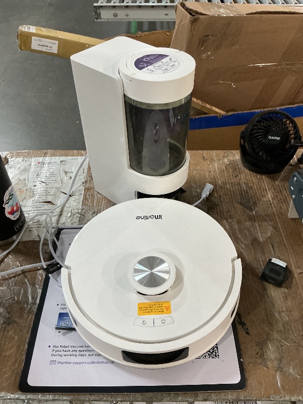 Photo 1 of ***PEICES FALLING OFF MISSING PIECES**
Robot Vacuum and Mop Combo, Robot Vacuum Cleaner with Bagless Self Emptying Station, 18000Pa Suction, LiDAR Navigation, ideal for Pet Hair, Carpet & Hard Floor, Compatible with App/Alexa/Voice Control