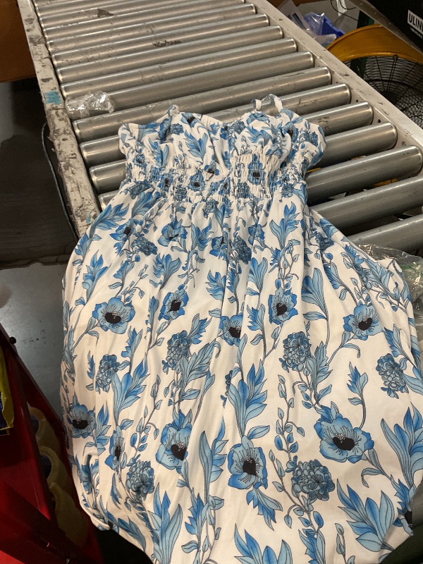 View 3 of ***STOCK IMAGE FOR REFERENCE***
GRACE KARIN Women's 2026 Summer Floral Boho Dress Square Neck Strapped Swing A Line Sundress Beach Long Maxi Outfits Green White M