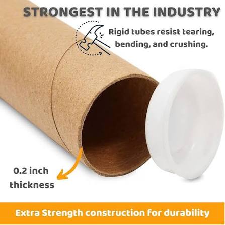 Photo 1 of ***STOCK PHOTO FOR REFERENCE ONLY***dVILLCASE Paper Poster Tube Mailing Tubes no Caps Calligraphy Painting Poster Cardboard Mailers for Shipping and Storage Artwork Maps Blueprint DIY Projects