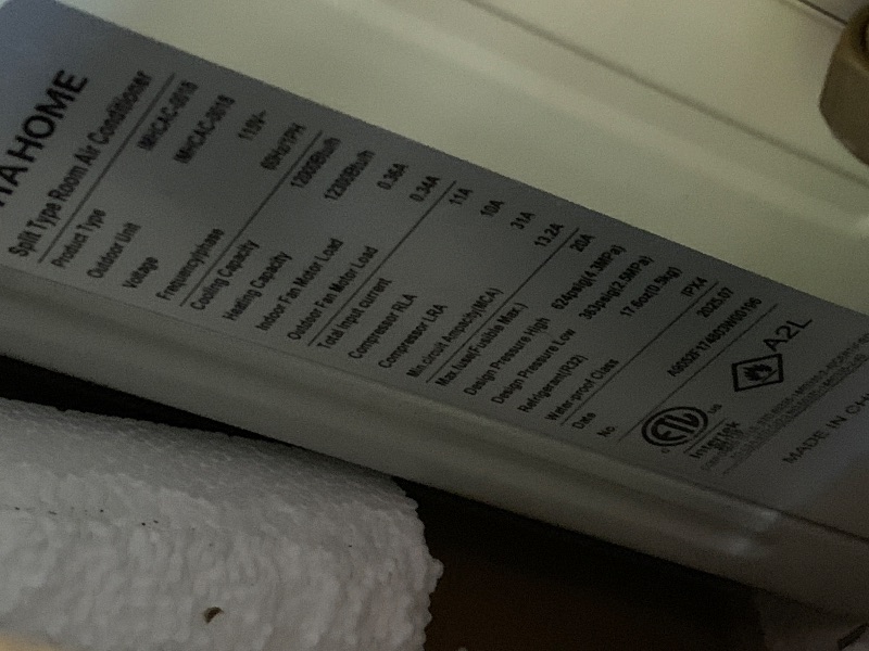 Photo 1 of **NO REFRIGERANT** YITAHOME 12000 BTU Mini Split AC/Heating System, Ductless Mini Split Air Conditioner Heat Pump,115V 20 SEER2 Energy Efficient Inverter AC Unit,Wifi Enabled Compatible with Alexa for Apartment, Garage ***LOWER UNIT ONLY***