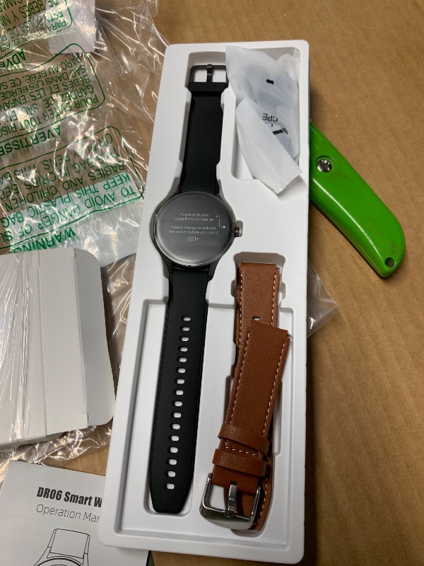 Photo 1 of ***FACTORY SEALED - OPENED FOR INPSECTION***1080484718
LPNPMGS2515541
Woneligo Smart Watch for Men Women,1.57inch AMOLED Touchscreen Fitness Watch for iPhone & Android,Heart Rate/Sp02/Sleep Monitor,110+ Sport Modes IP68 Waterproof Bluetooth Calls,2 Bands