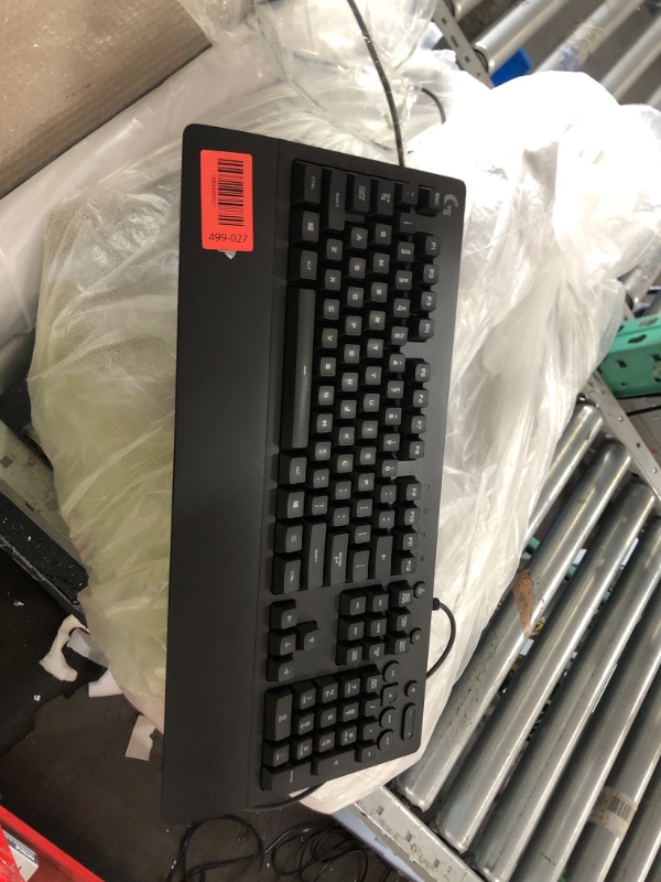 Photo 1 of ***MISSING SPACE BAR***
Logitech G213 Prodigy Gaming Keyboard - Wired RGB Backlit Keyboard with Mech-Dome Keys, Palm Rest, Adjustable Feet, Media Controls, USB, Compatible with Windows – Black