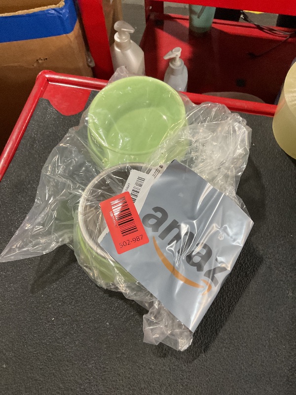 View 2 of ** missing one tin bowl**
AKEISHE Double Cat Food Bowl -Stainless Steel Bowls with Easy-to-Clean Detachable Design, Non-Slip Base, Pet Feeder for Kittens and Medium Cats (Green)