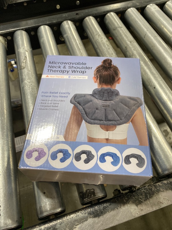 Photo 1 of MORLIDEN Neck Heating Pad Microwavable for Shoulders, Warmer Wrap Microwave Heating Pad for Neck and Shoulders for Pain Relief - Gray